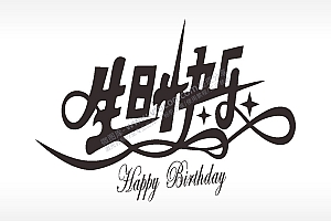 生日快乐打火机图案AI8.0格式激光打标文件通用矢量图