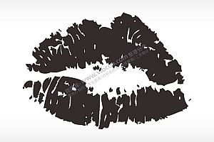 亲吻嘴唇打火机图案AI8.0格式激光打标文件通用矢量图