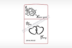 丘比特打火机图案AI8.0格式激光打标文件通用矢量图