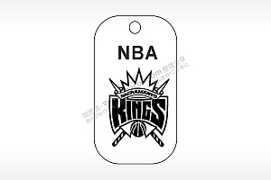萨克拉门托国王NBA篮球雕刻挂坠项链AI8.0格式激光打标文件通用矢量图