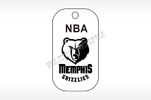 孟菲斯灰熊NBA篮球雕刻挂坠项链AI8.0格式激光打标文件通用矢量图