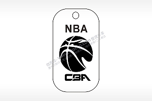 NBACBANBA篮球雕刻挂坠项链AI8.0格式激光打标文件通用矢量图