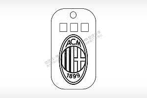 米兰队徽NBA篮球雕刻挂坠项链AI8.0格式激光打标文件通用矢量图