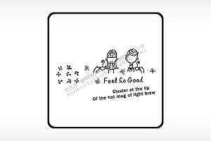 Feel So Good情侣方形挂件雕刻AI8.0格式激光打标文件通用矢量图