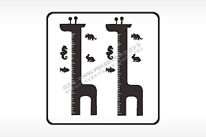 长颈鹿海马兔子方形挂件雕刻AI8.0格式激光打标文件通用矢量图