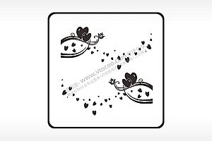 爱心花式藤曼方形挂件激光雕刻AI8.0格式激光打标文件通用矢量图