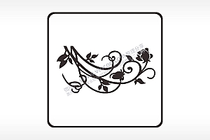 树叶藤曼花方形挂件雕刻AI8.0格式激光打标文件通用矢量图