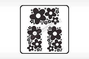 花朵花束植物方形挂件激光雕刻AI8.0格式激光打标文件通用矢量图