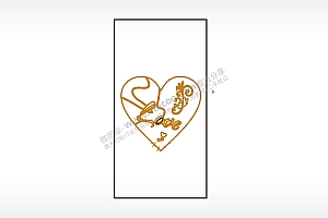 爱心藤曼木牌打火机AI8.0格式激光打标文件通用矢量图