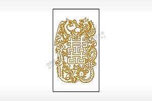 喜孔雀动物木牌打火机AI8.0格式激光打标文件通用矢量图