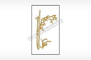竹子浮雕植物木牌打火机AI8.0格式激光打标文件通用矢量图