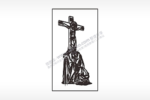 十字架耶稣基督教木牌打火机AI8.0格式激光打标文件通用矢量图