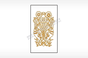 喜字花草木牌打火机AI8.0格式激光打标文件通用矢量图