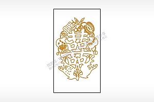 喜水果木牌打火机AI8.0格式激光打标文件通用矢量图