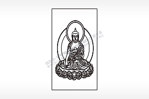 佛像简笔画木牌打火机AI8.0格式激光打标文件通用矢量图
