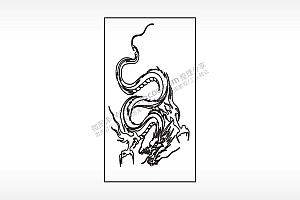 龙盘龙神话传说木牌打火机AI8.0格式激光打标文件通用矢量图