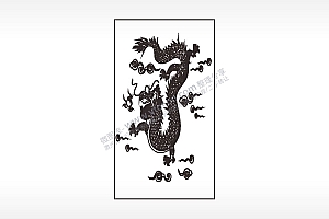 龙腾云驾雾神话传说木牌打火机AI8.0格式激光打标文件通用矢量图