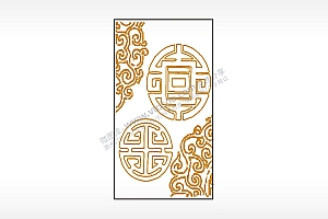 福禄寿喜财印吉祥图案木牌打火机AI8.0格式激光打标文件通用矢量图