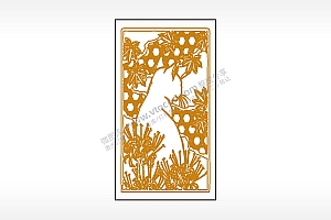 猫咪草丛木牌打火机AI8.0格式激光打标文件通用矢量图