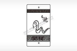 十二生肖蛇木牌打火机AI8.0格式激光打标文件通用矢量图