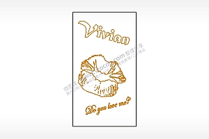 Vivian嘴唇亲吻木牌打火机AI8.0格式激光打标文件通用矢量图