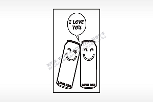 I love you水杯木牌打火机AI8.0格式激光打标文件通用矢量图