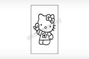 Hello Kitty卡通木牌打火机AI8.0格式激光打标文件通用矢量图