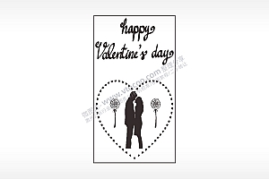 情人节快乐感情木牌打火机AI8.0格式激光打标文件通用矢量图