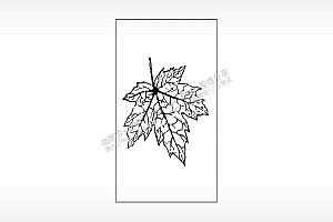 枫叶树叶木牌打火机AI8.0格式激光打标文件通用矢量图