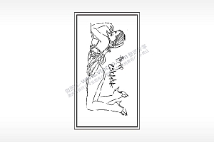 美女沙滩时尚木牌打火机AI8.0格式激光打标文件通用矢量图