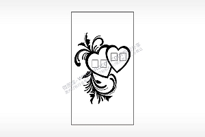 爱心花草叶签名木牌打火机AI8.0格式激光打标文件通用矢量图