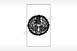 福小猪花朵传统文化木牌打火机AI8.0格式激光打标文件通用矢量图