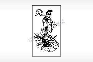 八仙过海何仙姑神仙木牌打火机AI8.0格式激光打标文件通用矢量图