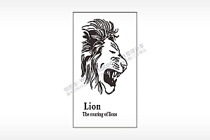 狮子Lion动物万兽之王木牌打火机AI8.0格式激光打标文件通用矢量图