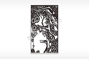 丹顶鹤仙鹤动物木牌打火机AI8.0格式激光打标文件通用矢量图