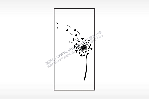 蒲公英飞舞木牌打火机AI8.0格式激光打标文件通用矢量图