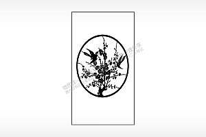梅花树喜鹊报喜木牌打火机AI8.0格式激光打标文件通用矢量图