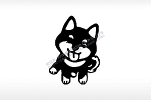 柴犬1宠物狗牌PLT格式激光打标文件通用矢量图