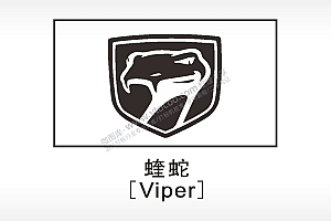 蟒蛇汽车车标雕刻挂坠项链AI8.0格式激光打标文件通用矢量图
