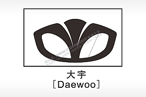 大宇汽车车标雕刻挂坠项链AI8.0格式激光打标文件通用矢量图