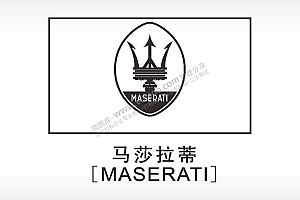 玛莎拉蒂汽车车标雕刻挂坠项链AI8.0格式激光打标文件通用矢量图