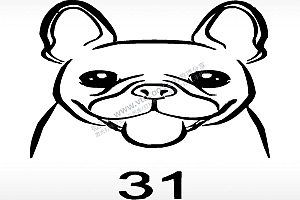 斗牛犬动物宠物狗牌AI8.0格式激光打标文件通用矢量图