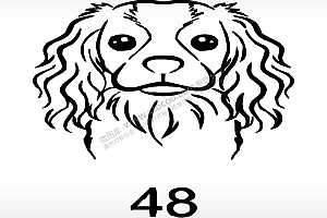 可卡犬动物宠物狗牌AI8.0格式激光打标文件通用矢量图