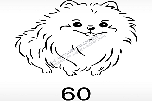 博美动物宠物狗牌AI8.0格式激光打标文件通用矢量图