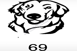 金毛动物宠物狗牌AI8.0格式激光打标文件通用矢量图