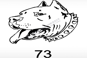 斗牛犬动物宠物狗牌AI8.0格式激光打标文件通用矢量图