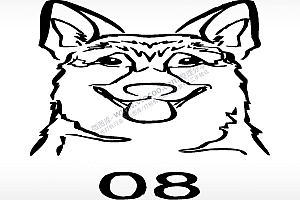 德牧动物宠物狗牌AI8.0格式激光打标文件通用矢量图