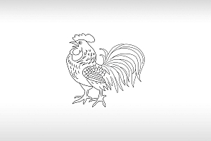 鸡十二生肖圆明园运势算命AI8.0格式激光打标文件通用矢量图