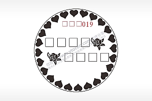 爱心玫瑰花填字游戏硬币AI8.0格式激光打标文件通用矢量图