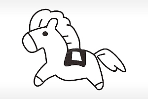 跳跳马十二生肖卡通模板PLT格式激光打标文件通用矢量图